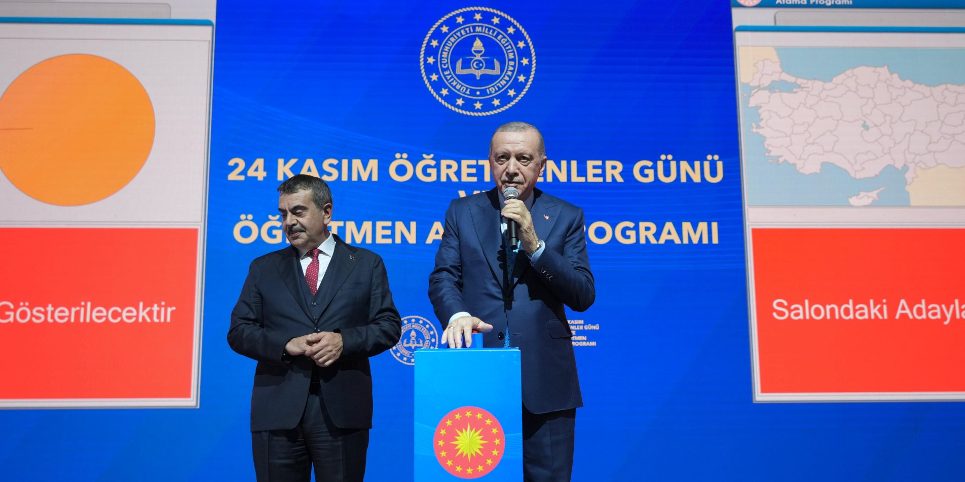 CUMHURBAŞKANI ERDOĞAN İLE BAKAN TEKİN,